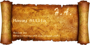 Havay Attila névjegykártya